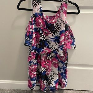 Colorful floral romper - NWOT